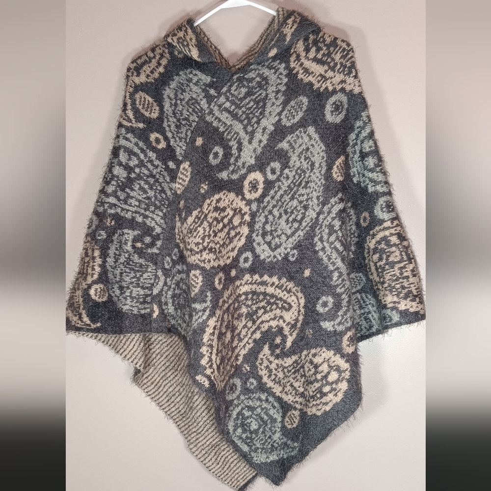 Women's Shawl Cloak Hooded Poncho Sweater Jacket Knitted Top 1SZ Fits All